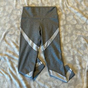 Aerie Mesh Detail Cropped Leggings Gray Size Medium